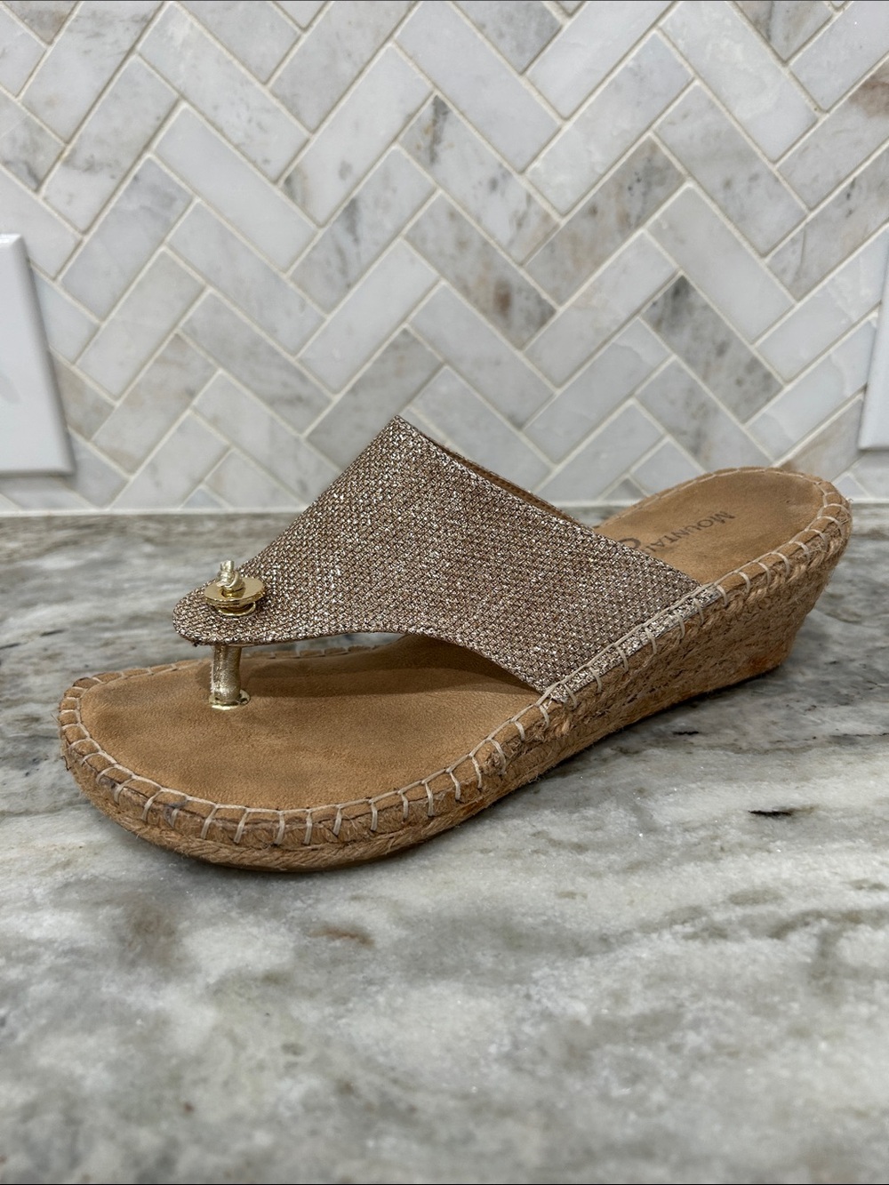 Mountain Sole Wedge Thong Sandals